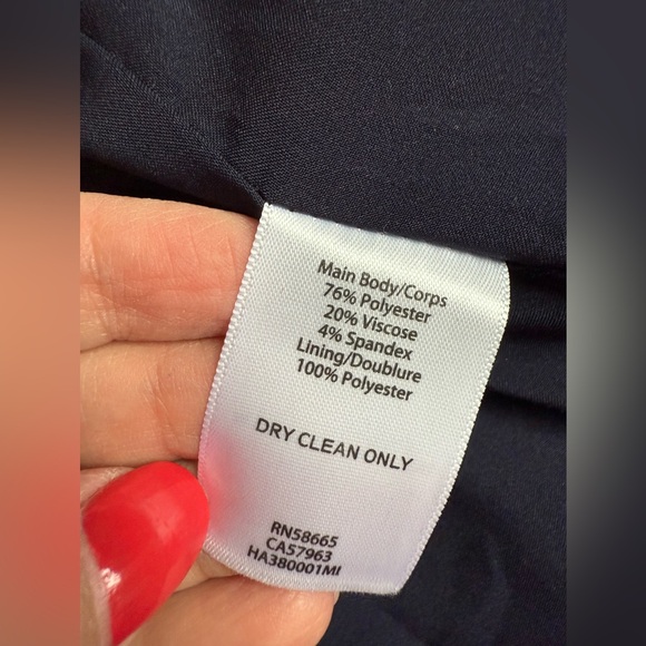 Halogen Navy Pinstriped Double Breast Blazer - Picture 11 of 11